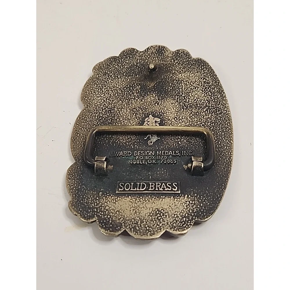 Vintage Article II The Right To Bear Arms‎ Solid Brass Belt Buckle 3.5